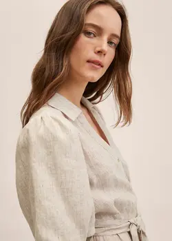 خرید پیراهن کتان زنانه منگو کد 263124 | بانی استایل