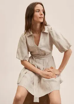 خرید پیراهن کتان زنانه منگو کد 263124 | بانی استایل