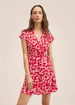 خرید پیراهن کوتاه طرح دار زنانه منگو کد 264561 | بانی استایل