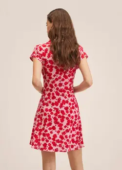 خرید پیراهن کوتاه طرح دار زنانه منگو کد 264561 | بانی استایل