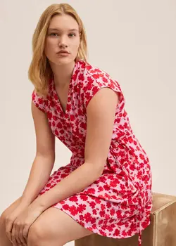 خرید پیراهن کوتاه طرح دار زنانه منگو کد 264561 | بانی استایل