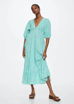 خرید پیراهن طرح دار زنانه منگو کد 264464 | بانی استایل