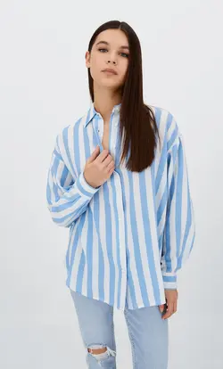 خرید شومیز راه راه زنانه استرادیواریوس کد 264894 | بانی استایل