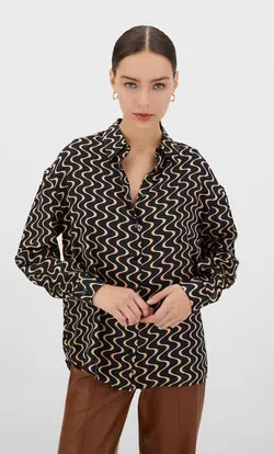 خرید شومیز طرح دار زنانه استرادیواریوس کد 264779 | بانی استایل