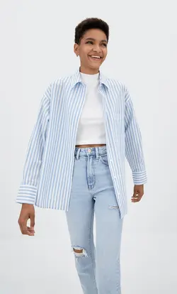 خرید شومیز راه راه زنانه استرادیواریوس کد 264727 | بانی استایل