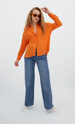 خرید شومیز ساتن زنانه استرادیواریوس کد 265196 | بانی استایل