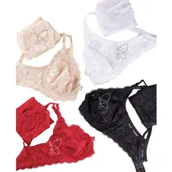 ست سوتین و شورت تمام گیپور فنردار فانتزی کد 2304-311