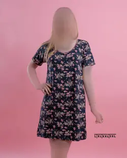 پیراهن راحتی زنانه گلدار مدل 255 | بارانالند : خرید آنلاین شورت ، سوتین و لباس زیر زنانه