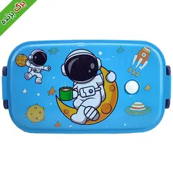 ظرف غذا داخل استیل lunch box طرح فضانورد قاشق دار