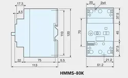 کلید حرارتی (محافظ موتور) MPCB برند HYUNDAI مدل HMMS-80K 56:80