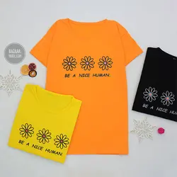 تیشرت نخ پنبه سه گل BE A NICE