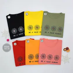 تیشرت نخ پنبه سه گل BE A NICE