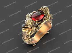 انگشتر نقره پری دریایی طلایی