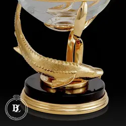 ظرف خاویار دریا با روکش طلا