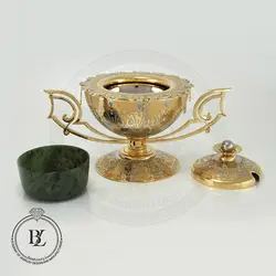 ظرف خاویار با کاسه یشم