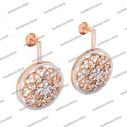 گوشواره زنانه دایره ای طرح گل