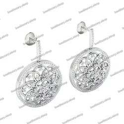 گوشواره زنانه دایره ای طرح گل