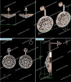 گوشواره زنانه دایره ای طرح گل