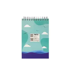 دفتر یادداشت جلد سخت سیمی 80 برگ فنر دوبل 100X150 MM پاپکو کد PN-6158