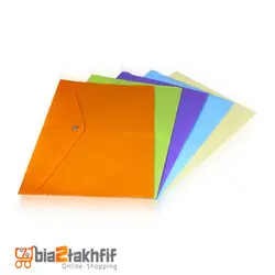 پوشه دکمه دار پاپکو سایز A4 بسته 20 عددی