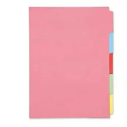 دیوایدر مقوایی سایز A5 پنج رنگ 100 برگ