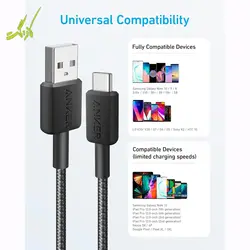 کابل USB-A به USB-C انکر Anker 322 USB-A to USB-C Cable 0.9m A81H5