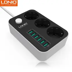 چند راهی ۳ خانه برق الدینیو LDNIO SE3631 با کابل ۱٫۶ متری + شارژر USB