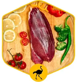 گوشت شتر مرغ پاک شده