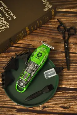 ماشین اصلاح موی سر و ریش تراش شارژی گرین لاین مدل Green Lion Transparent Pro Hair Trimmer GNTPROTMRGN - داتیس مارکت