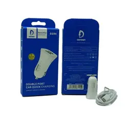 شارژر فندکی دنمن مدل Dz06 دو پورت همراه با کابل MicroUsb