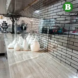 تایل بین کابینتی آجری نقره ای تمام آینه ای B362
