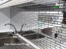 تایل بین کابینتی آجری نقره ای تمام آینه ای B362