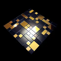 تایل دکوراتیو مشکی طلایی R787