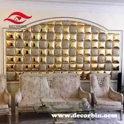 تایل پارچه ای طلایی فانتزی با سایز کمتر از 25 سانتیمتر