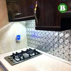 بین کابینتی مثلثی نگین دار نقره ای وارداتی