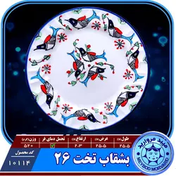 بشقاب تخت26 برنج خوری چینی میبد مروارید طرح مرغی رنگی — فروشگاه اینترنتی دیجی می
