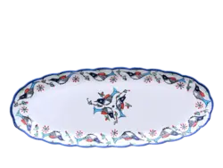 دیس ماهی خوری متوسط چینی میبد مروارید نقش مرغی رنگی &mdash; فروشگاه اینترنتی دیجی می