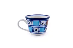 فنجان دسته دار ونعلبکی چینی میبد مروارید طرح شطرنجی &mdash; فروشگاه اینترنتی دیجی می