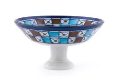 خرماخوری پایه دارکوچک چینی میبد مروارید طرح شطرنجی &mdash; فروشگاه اینترنتی دیجی می