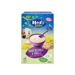 سرلاک هشت غله با رازیانه و شیر مخصوص شب هرو بیبی Hero Baby حجم 200 گرم