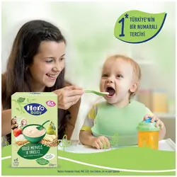 سرلاک هشت غله با گلابی ، موز ، سیب و شیر هرو بیبی Hero Baby حجم 200 گرم