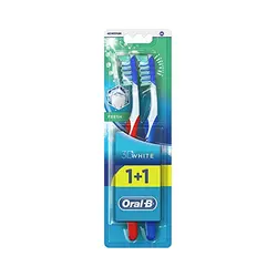 مسواک اورال بی مدل 3D White Fresh با برس متوسط بسته دو عددی