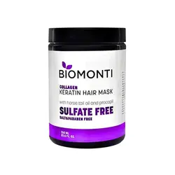 ست دو عددی شامپو و ماسک مو بدون سولفات ضد ریزش و کراتینه بیومونتی Biomonti حاوی کلاژن