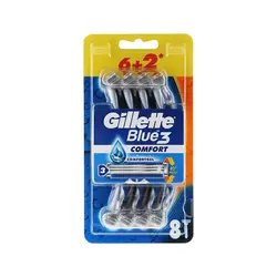 خودتراش مردانه ژیلت مدل Blue 3 Comfort بسته 8 عددی