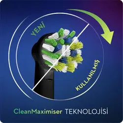 سری یدک مسواک برقی اورال بی Clean Maximiser مدل Cross Action Black بسته 4 عددی