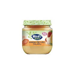 پوره میوه جو دوسر و مخلوط میوه هرو بیبی Hero Baby حجم 125 گرم