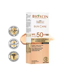 کرم ضد آفتاب رنگی بیوکسین Bioxcin با محافظت بسیار بالا برای پوست خشک Spf 50+