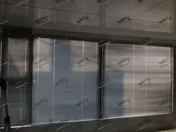 پرده کرکره فلزی طوسی تیره ساده ۲۵ میلیمتری P91