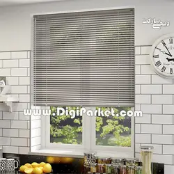پرده کرکره فلزی طوسی تیره ساده ۲۵ میلیمتری P91