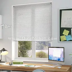 پرده کرکره فلزی پرفراژ سفید ۲۵ میلیمتری p101